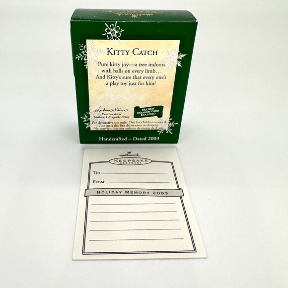 Hallmark Keepsake Kitty Catch 2003 Miniature Cat Christmas Ornament - Picture 4 of 11